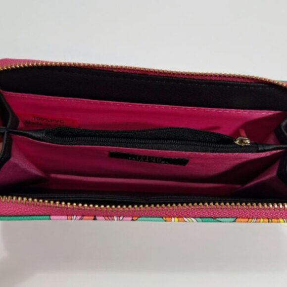 TRINA TURK Wallet Zip Around Vibrant PINK Floral Pattern BRAND-NEW w/tags - Picture 9 of 9